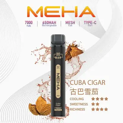 MEHA-XBAR-拋棄式-7000口小黑條-1.webp MEHA 魅嗨小黑條 7000口電子煙主機 | 戶外野餐休憩隨手滿足 | 恆定輸出確保始終如一的溫潤喉韻
