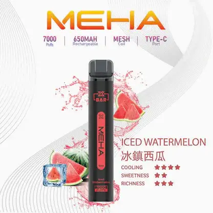 MEHA-XBAR-拋棄式-7000口小黑條-2.webp MEHA 魅嗨小黑條 7000口電子煙主機 | 戶外野餐休憩隨手滿足 | 恆定輸出確保始終如一的溫潤喉韻